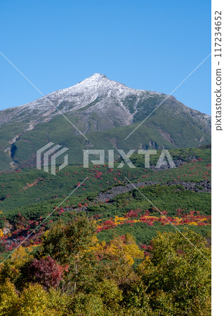 美瑛山,初冬白雪皚皚的山峰,背景是藍天 美瑛山,初冬白雪皚皚的山峰,背景是藍天 117234652