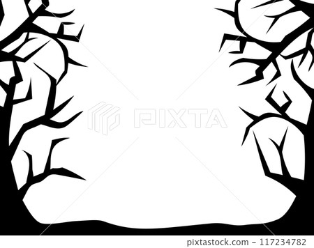 Spooky dead tree silhouette background with copy space 117234782