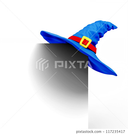 Witch Wizard Magic Hat Isolated on White Background. 3D Illustration. File with Clipping Path. Witch Wizard Magic Hat Isolated on White Background. 3D Illustration. File with Clipping Path. 117235417