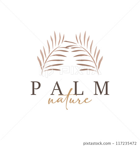 Palm Leaf Logo Design Vector Simple Minimalist Symbol Illustration Template Palm Leaf Logo Design Vector Simple Minimalist Symbol Illustration Template 117235472