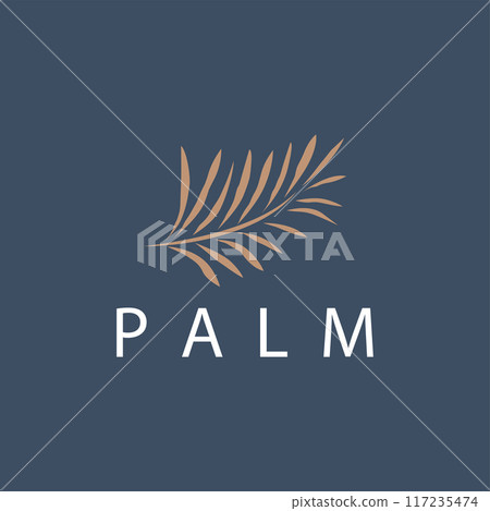 Palm Leaf Logo Design Vector Simple Minimalist Symbol Illustration Template Palm Leaf Logo Design Vector Simple Minimalist Symbol Illustration Template 117235474