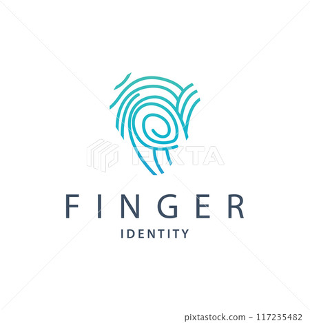 Premium Fingerprint Logo, Human Identity Design Simple Line Model Template Illustration Premium Fingerprint Logo, Human Identity Design Simple Line Model Template Illustration 117235482