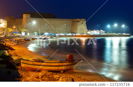 Evening view of fort of Hammamet, Tunisia 117235716