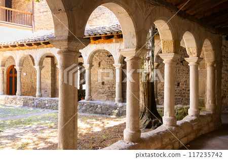 Monastery of Sant Llorenc de Morunys. Cloister of the monastery church. Spain. 117235742