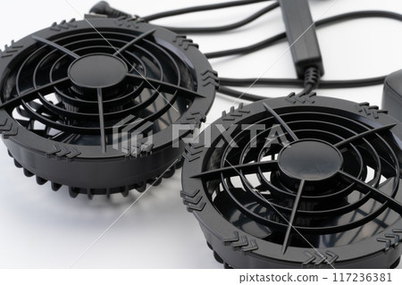 Close-up of the fan in an air-conditioning suit 117236381