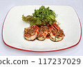 A close-up of a gourmet seafood dish 117237029