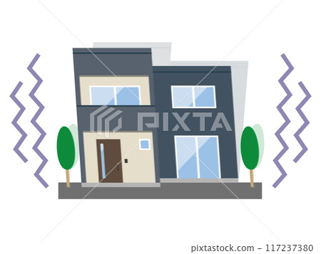 房屋因地震而搖晃的插圖 117237380