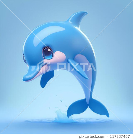 可愛的小海豚在海面上跳躍 117237467