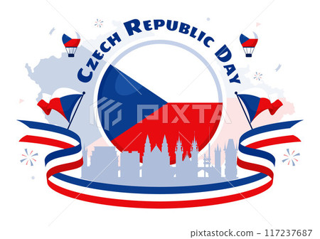 Happy Czech Republic National Day Vector Illustration on September 28th with a Waving Flag in Celebrations and Festivals Flat Style Cartoon Background Happy Czech Republic National Day Vector Illustration on September 28th with a Waving Flag in Celebrations and Festivals Flat Style Cartoon Background 117237687