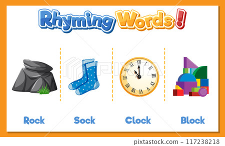 Rhyming Words Illustration 117238218