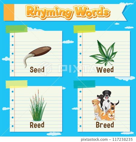 Rhyming Words Educational Chart 117238235