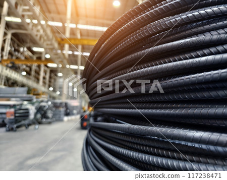 Background of metal bars at the construction warehouse 117238471