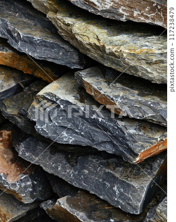 Stacked rocks showcasing natural material in construction 117238479