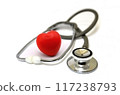 Doctor stethoscope with red heart shape 117238793