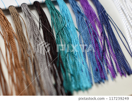 Colorful yarn sample book 117239249