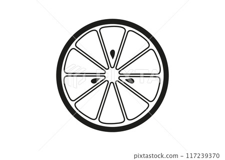 Lemon slice vector icon illustration on white  117239370