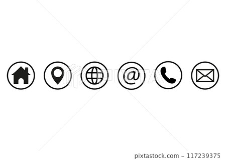 Contact us icons. Web icon set. Vector illustration. Contact us icons. Web icon set. Vector illustration. 117239375