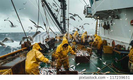 熱鬧的日本鮪魚漁船 熱鬧的日本鮪魚漁船 117239631