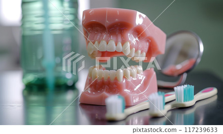 牙齒模型及檢測儀器特寫 117239633