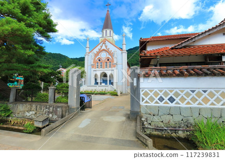 [Shimane Prefecture] Tsuwano Catholic Church on a sunny day (Tonomachi Street) 117239831