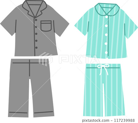 Men's and women's short-sleeved pajamas 117239988