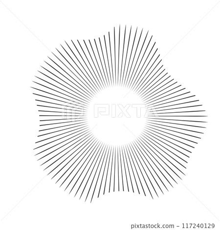 Concentric audio rhythm line radial circle sound wave dynamic set. Radial signal, pulse or vibration element. Depicting audio music. Concentric audio rhythm line radial circle sound wave dynamic set. Radial signal, pulse or vibration element. Depicting audio music. 117240129
