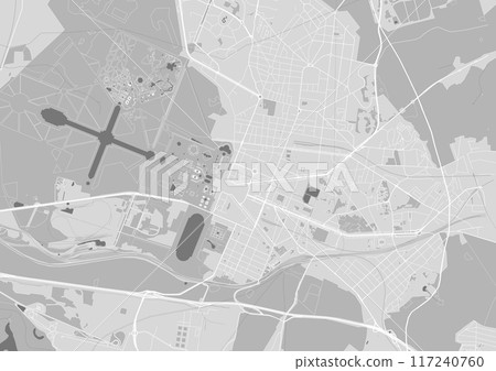 Grayscale Versailles map, city in France. Streetmap municipal area. Grayscale Versailles map, city in France. Streetmap municipal area. 117240760