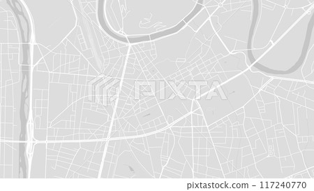 Background Grenoble map, France, white and light grey city poster with roads and water. 117240770