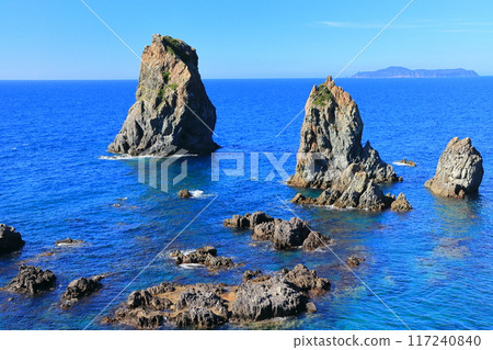 [山口縣]青海島海上阿爾卑斯山的晴空 117240840