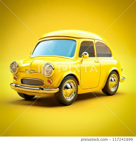 Funny yellow car 117241899