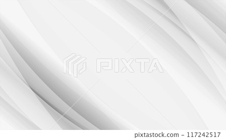 Abstract white and grey background with dynamic waves 117242517