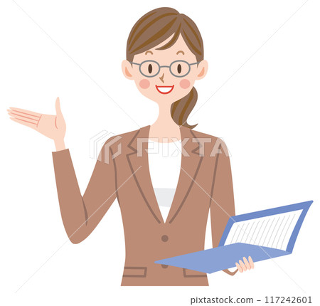 職業婦女做演講、商務老師、講師的插圖 117242601