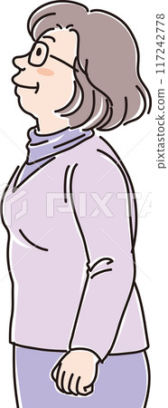 各年齡層的人_側身_猛抬頭_中老年女性_50多歲_60多歲 117242778