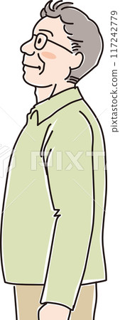 各年齡層的人_側身_猛抬頭_中老年男性_50多歲_60多歲 117242779