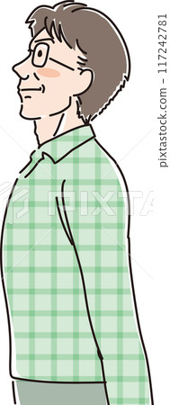 各年齡層的人_側身_猛抬頭_中年男性_40多歲_50多歲 各年齡層的人_側身_猛抬頭_中年男性_40多歲_50多歲 117242781