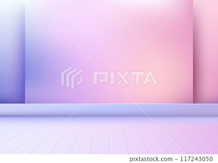 Vibrant Minimalist Room with Pastel Walls and White Floor, Perfect for Product Mockups and Showroom 117243050