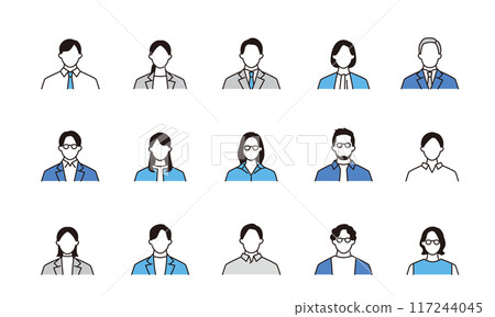 Business team icon set Business team icon set 117244045