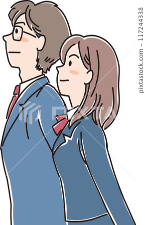 各年齡層的人_側身_猛抬頭_高中男生女生 117244338