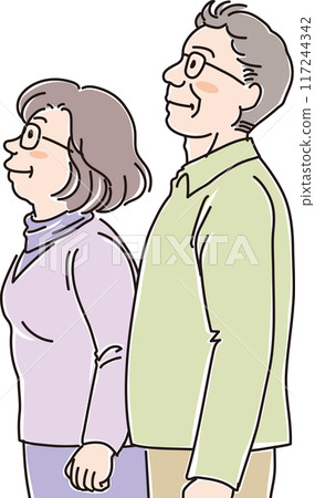 People of various ages_sideways_looking up_middle-aged men and women_grandfather_grandmother 117244342