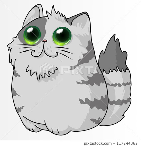 happy Cute gray cat cartoon sitting looking up with a pleading and pleading look. Vector illustrationCute happy gray cat sitting looking up with a pleading and pleading look. Vector illustration happy Cute gray cat cartoon sitting looking up with a pleading and pleading look. Vector illustrationCute happy gray cat sitting looking up with a pleading and pleading look. Vector illustration 117244362