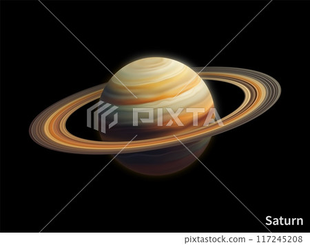 Space planet. Saturn surface. Cosmic sphere. Astronomy science. Galaxy exploration. University discovery. Planetary view from satellite. Solar system explore. Striped circle. Vector education poster Space planet. Saturn surface. Cosmic sphere. Astronomy science. Galaxy exploration. University discovery. Planetary view from satellite. Solar system explore. Striped circle. Vector education poster 117245208