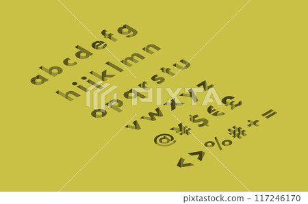 等距字體小寫左凹(黃色) 等距字體小寫左凹(黃色) 117246170