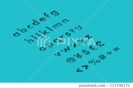 等距字體小寫左凹(藍色) 等距字體小寫左凹(藍色) 117246172