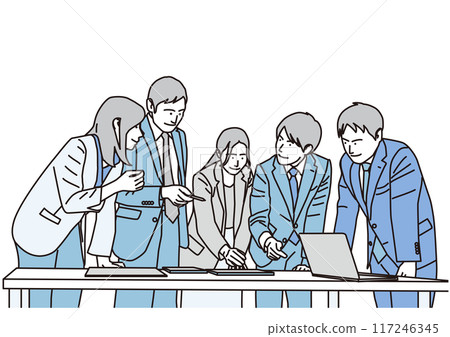 開會的男性和女性商人 117246345