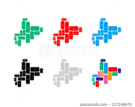 Map with cities and towns _ Hokkaido _ Deformed-08 117246676