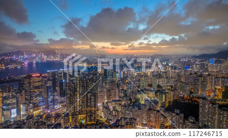 Kwun tong district, Urban night the city, Hong Kong Aug 2 2024 117246715