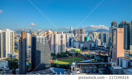 Aug 3 2021 Cheung Sha Wan, Hong Kong residential district 117246816
