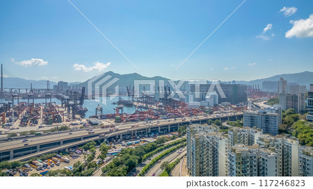 Hong Kong city traffic and cargo terminal port Aug 3 2024 Hong Kong city traffic and cargo terminal port Aug 3 2024 117246823