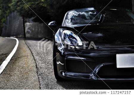 時尚的黑色跑車 117247157