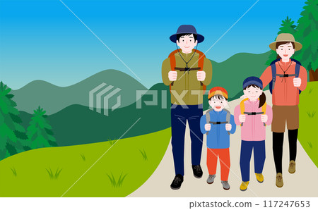 Illustrations depicting outdoor camping and mountain climbing scenes in autumn and winter for families and parents to enjoy with their children and kids Illustrations depicting outdoor camping and mountain climbing scenes in autumn and winter for families and parents to enjoy with their children and kids 117247653